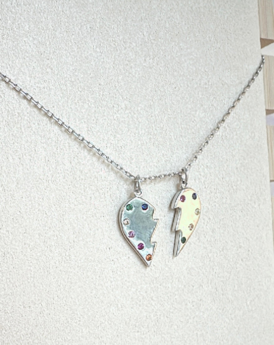 ps089 Cadena + dijes corazón