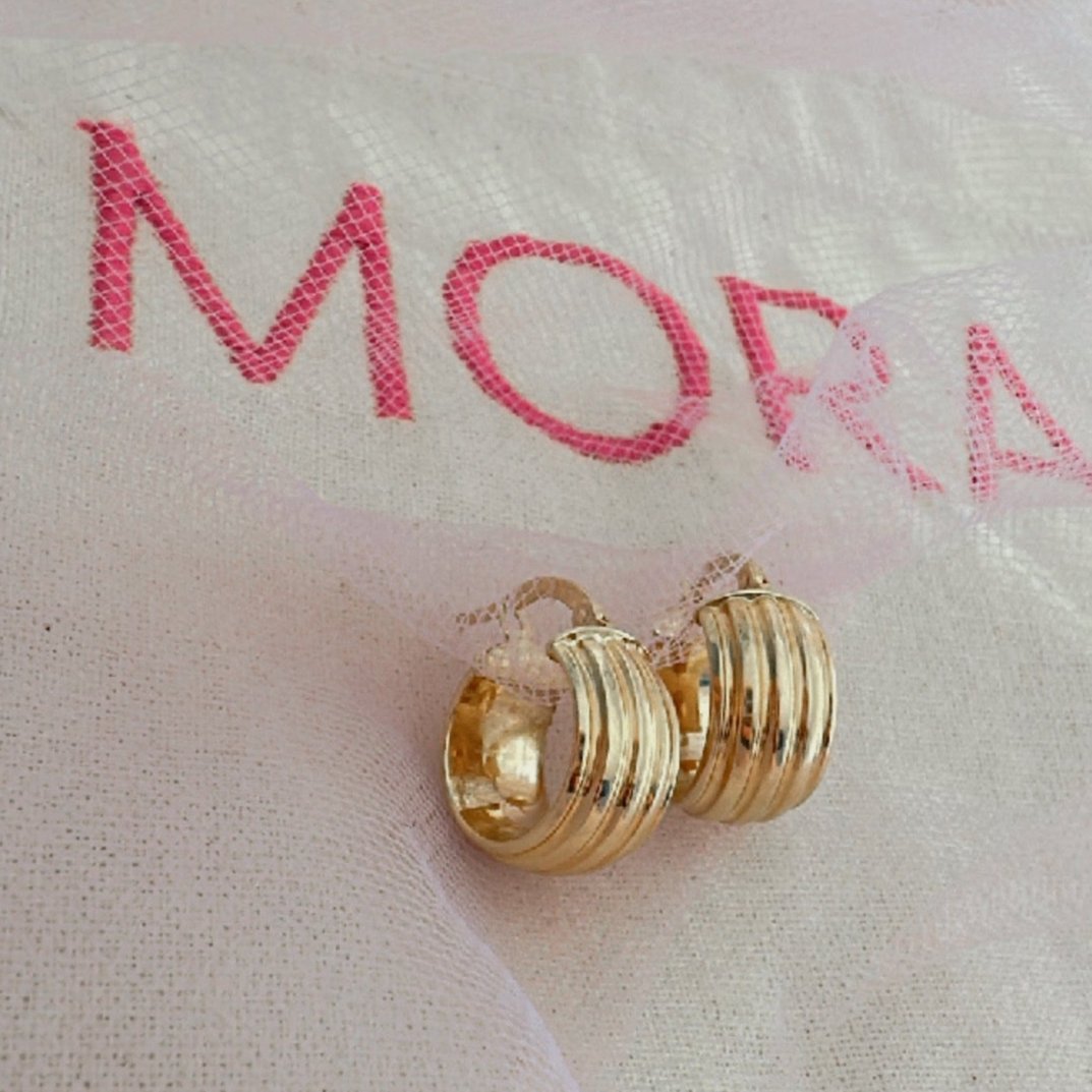 oe123 Caravanas aro 18k anchos