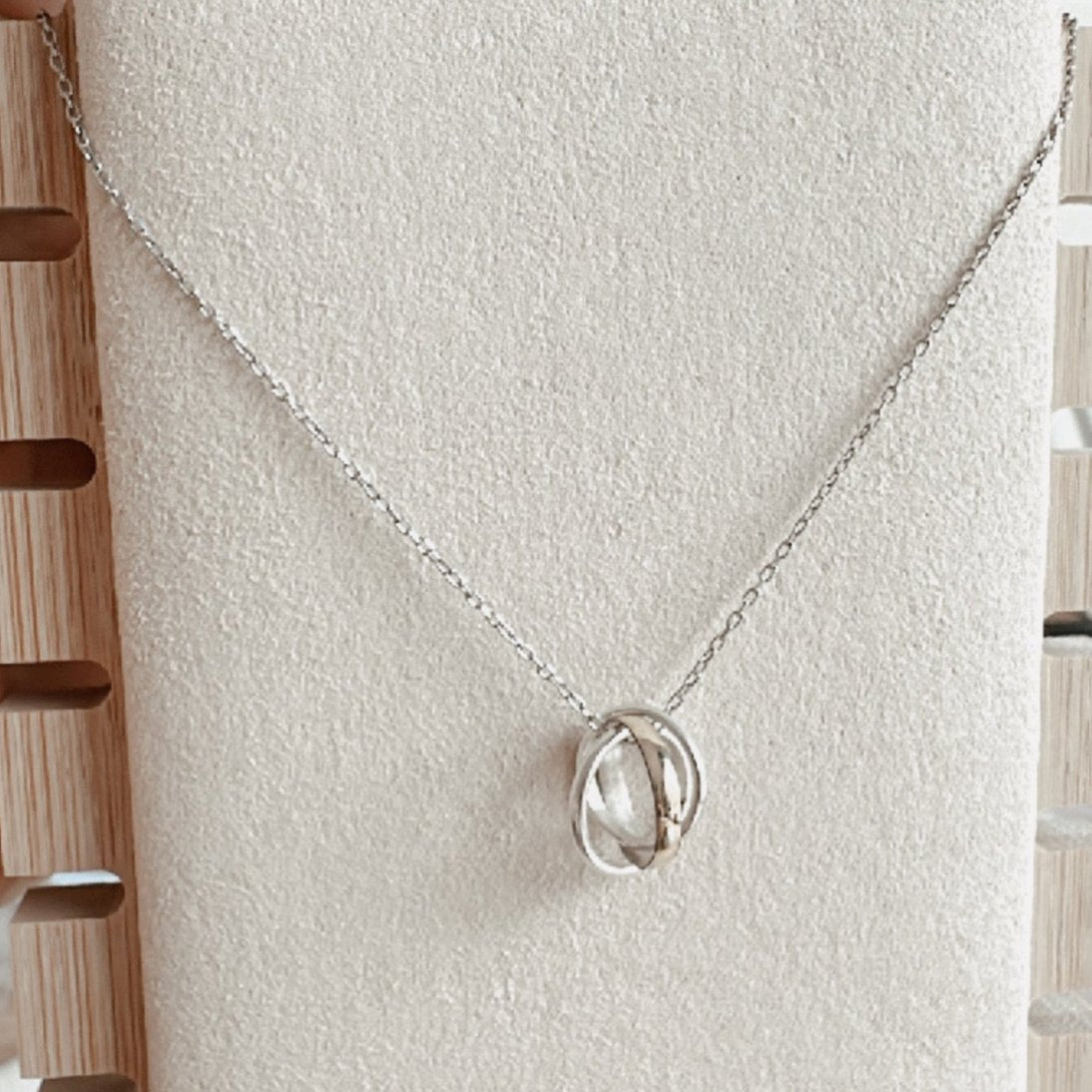 Cadena y dije trío en plata 925 y oro double