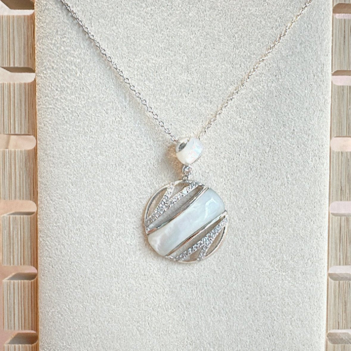 ps081 - Cadena plata 925 + dije nácar