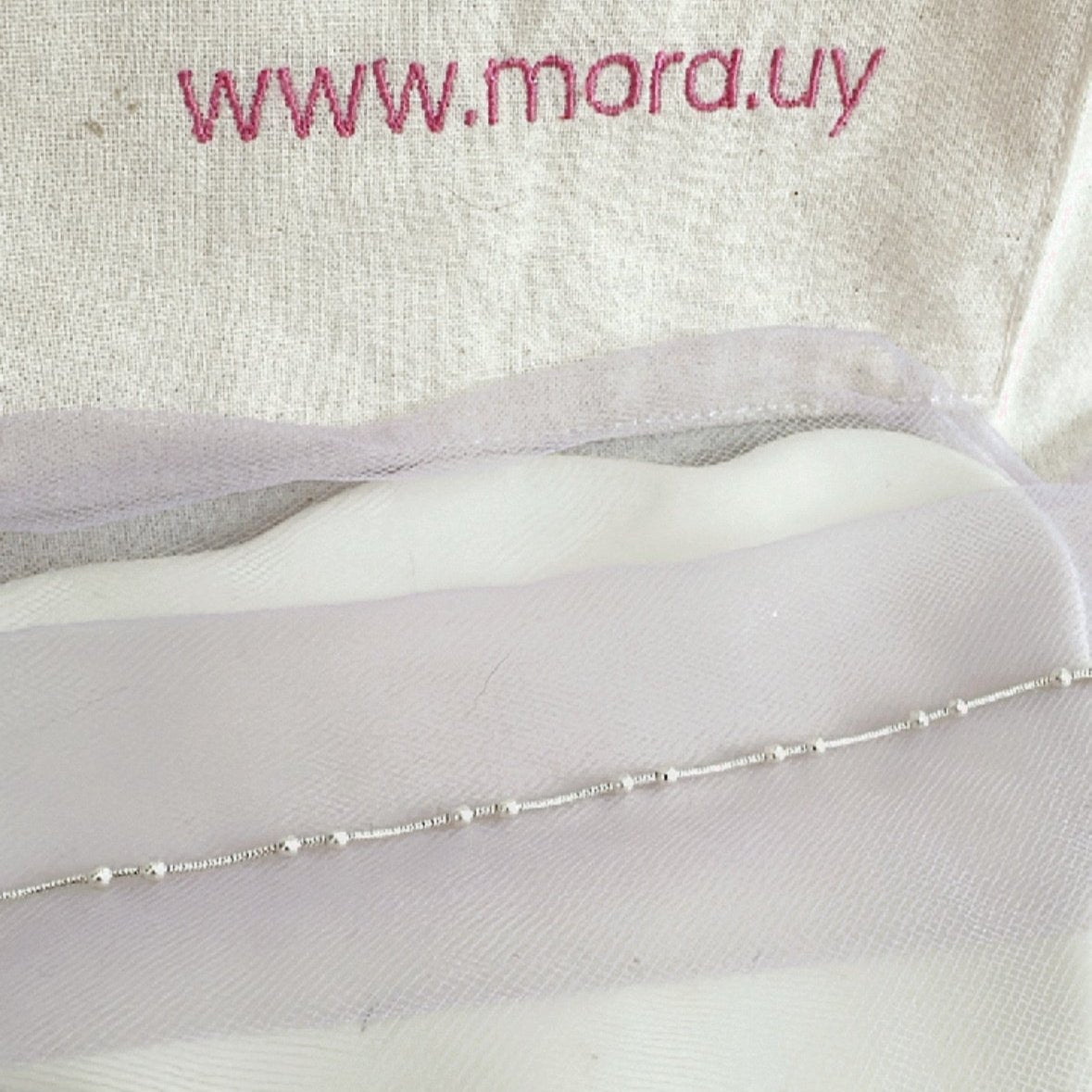 pb149 Pulsera plata con bolitas mini