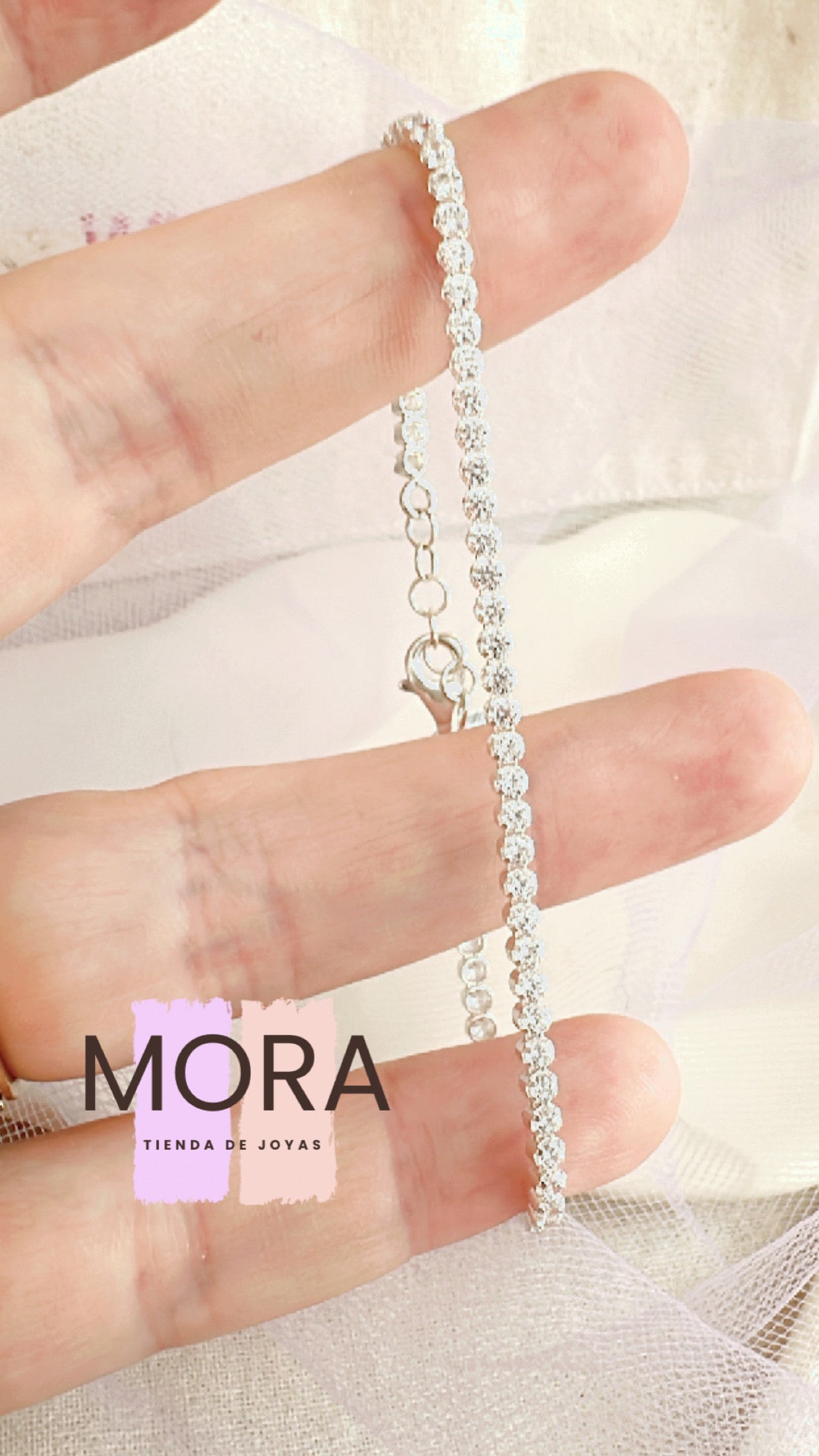 pb151 Pulsera tennis plata 925