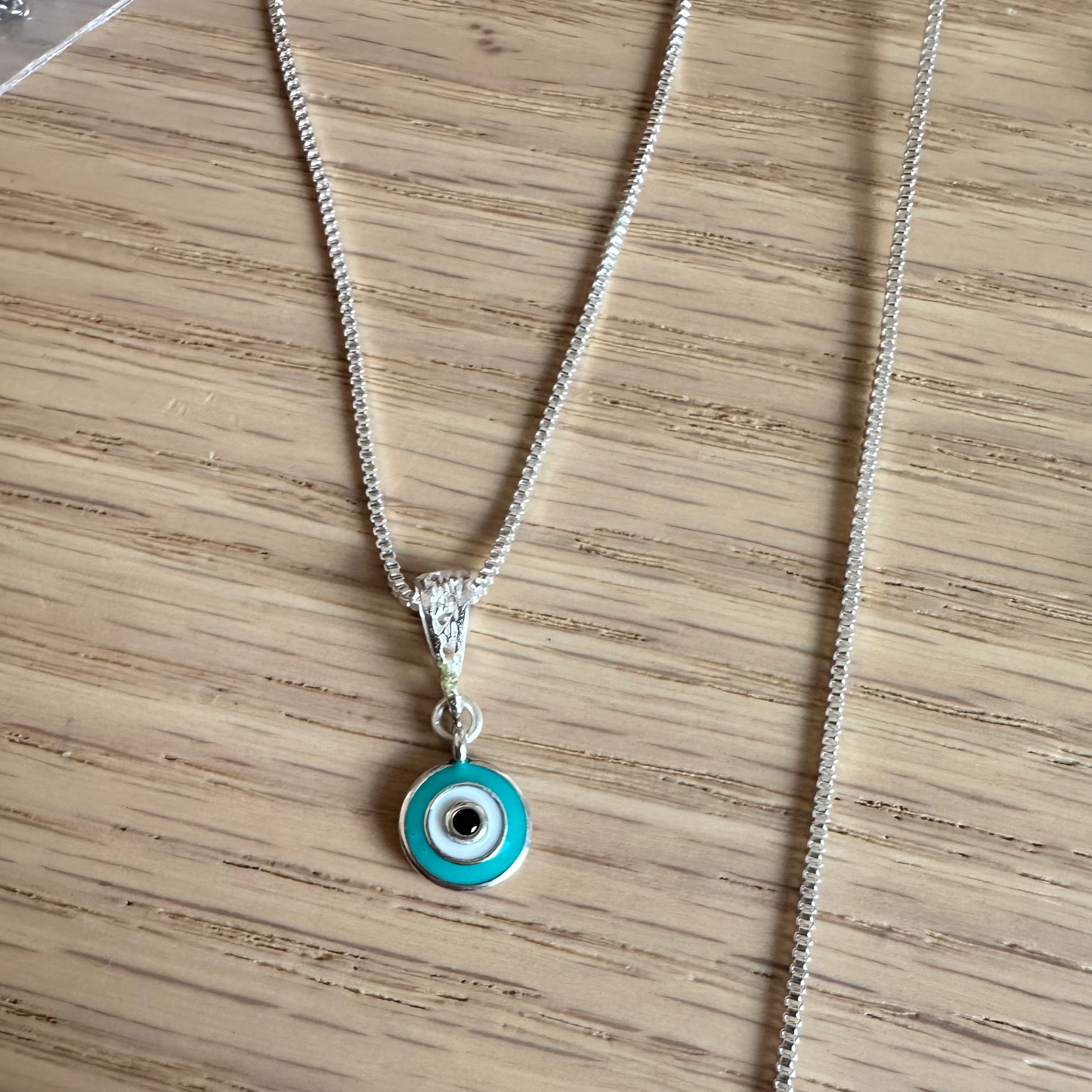 Cadena veneciana + dije ojito turco – Plata 925