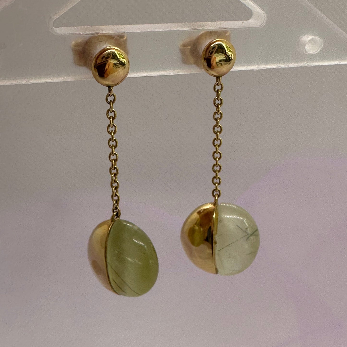 Caravanas oro 18k y piedra natural