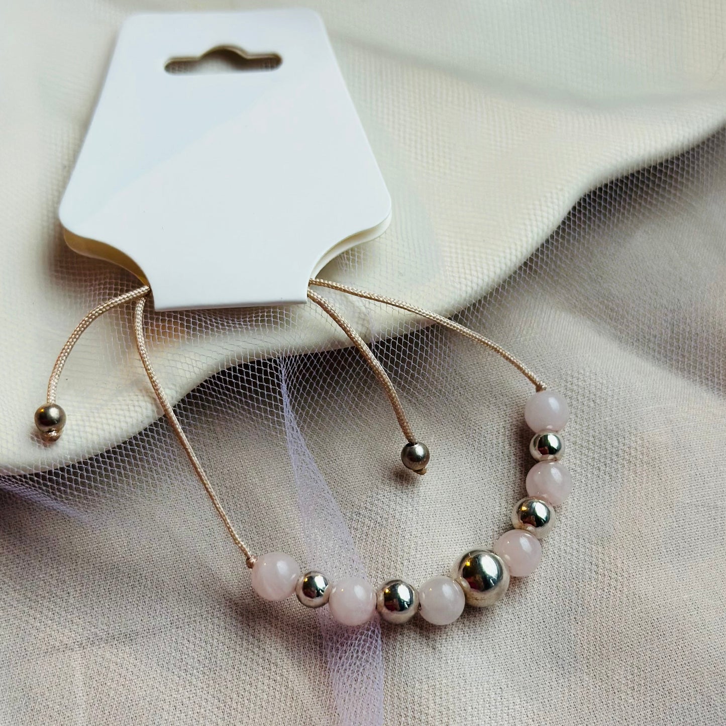 Pulsera cuarzo rosa 💗 y plata 925