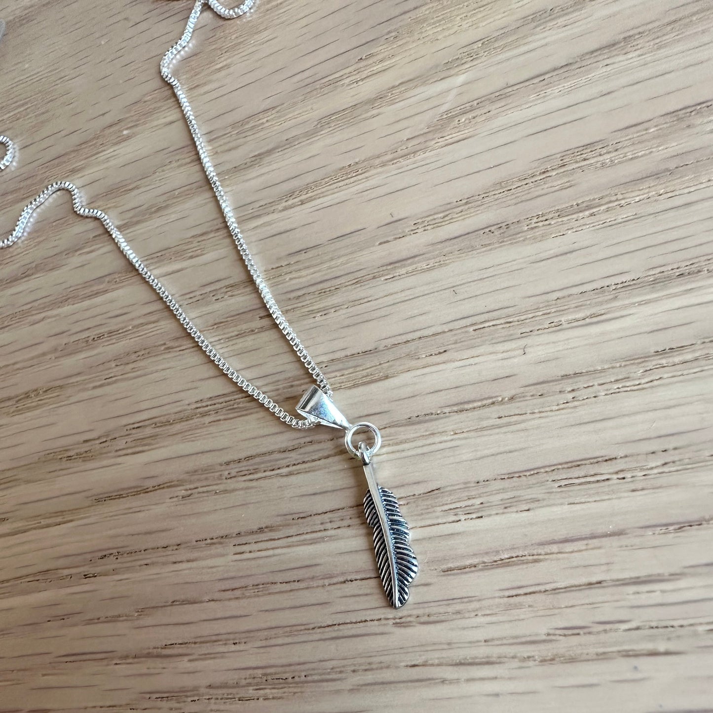 Cadena veneciana + dije pluma 🪶 – Plata 925