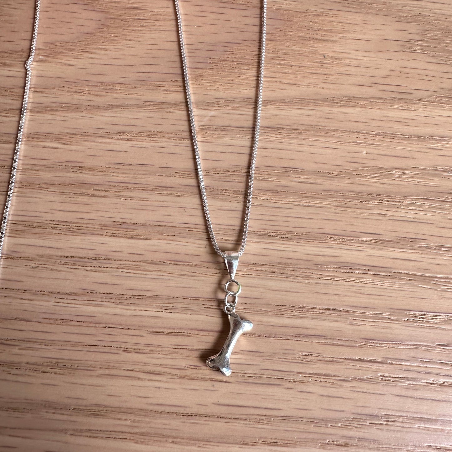 Cadena veneciana + dije huesito 🐶 – Plata 925