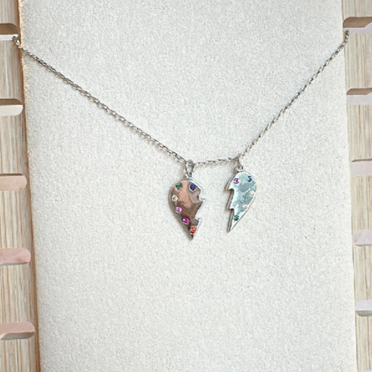 ps089 Cadena + dijes corazón