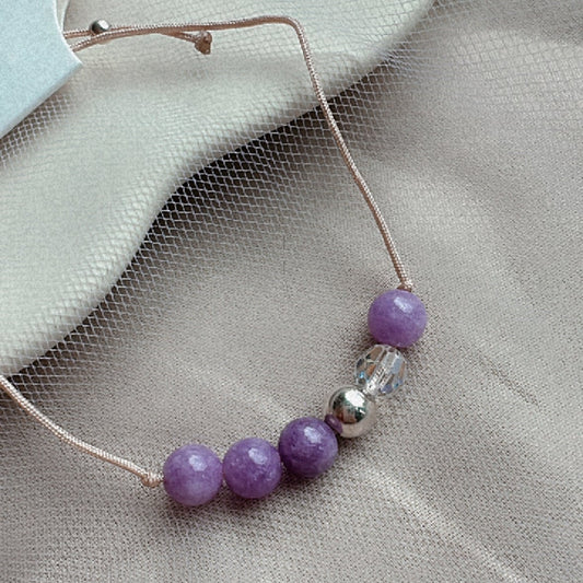 Pulsera plata 925 y jade lila 💜