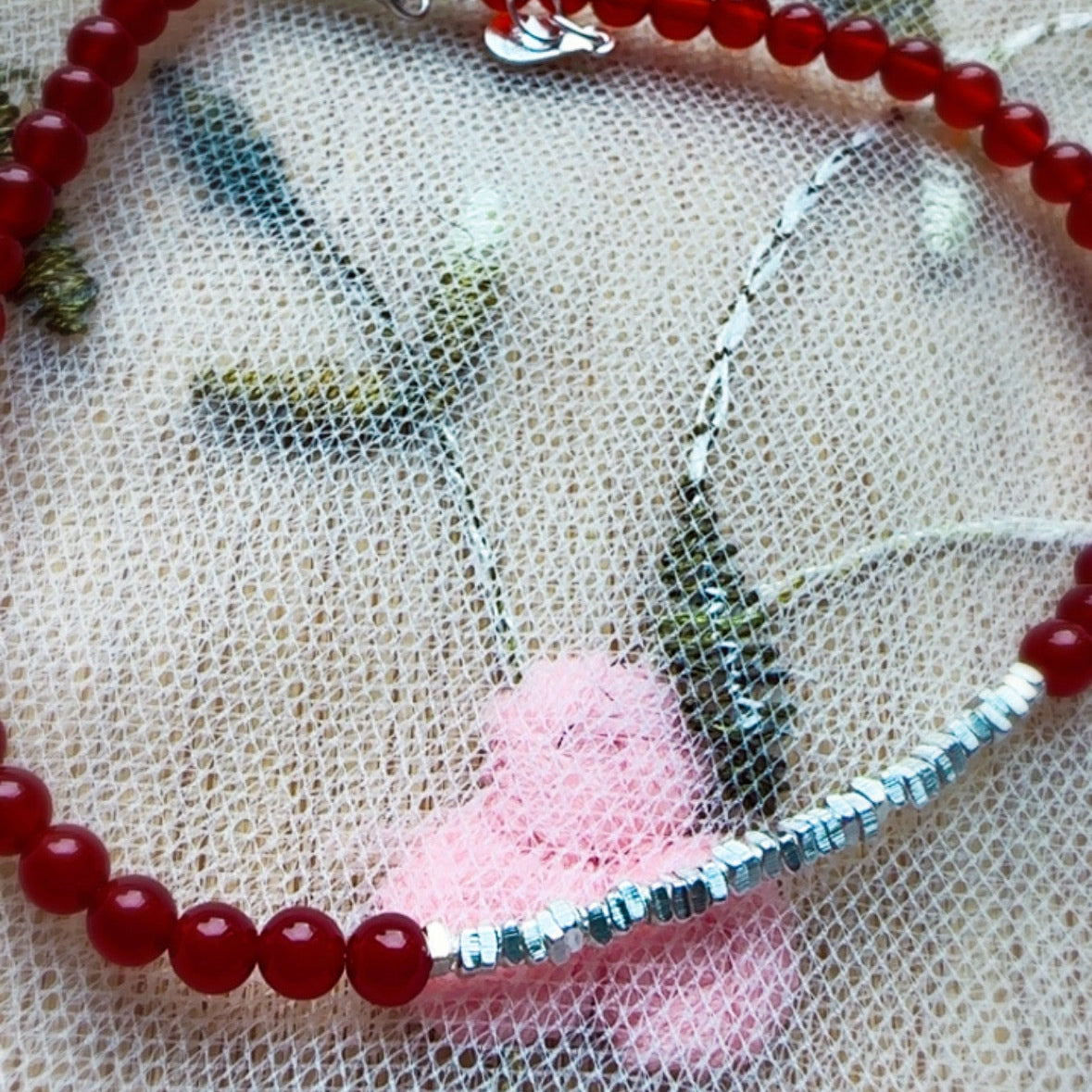 Pulsera plata 925 y cornalina