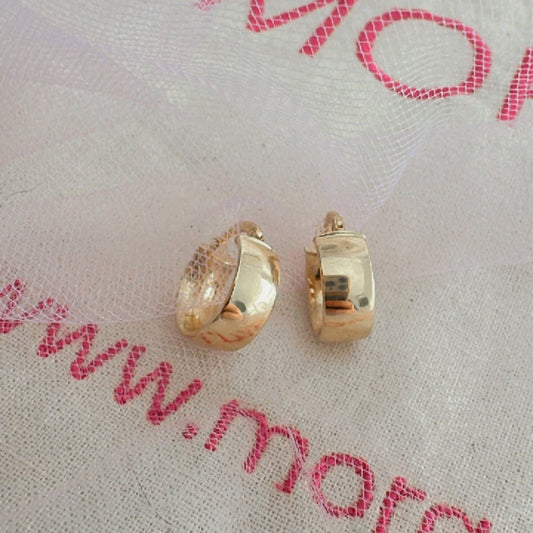 oe123 Caravanas aro 18k anchos lisos