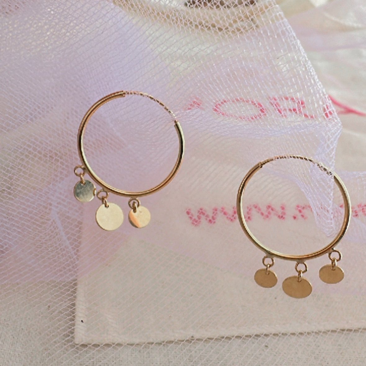 oe115 Caravanas aro oro rosa 18k