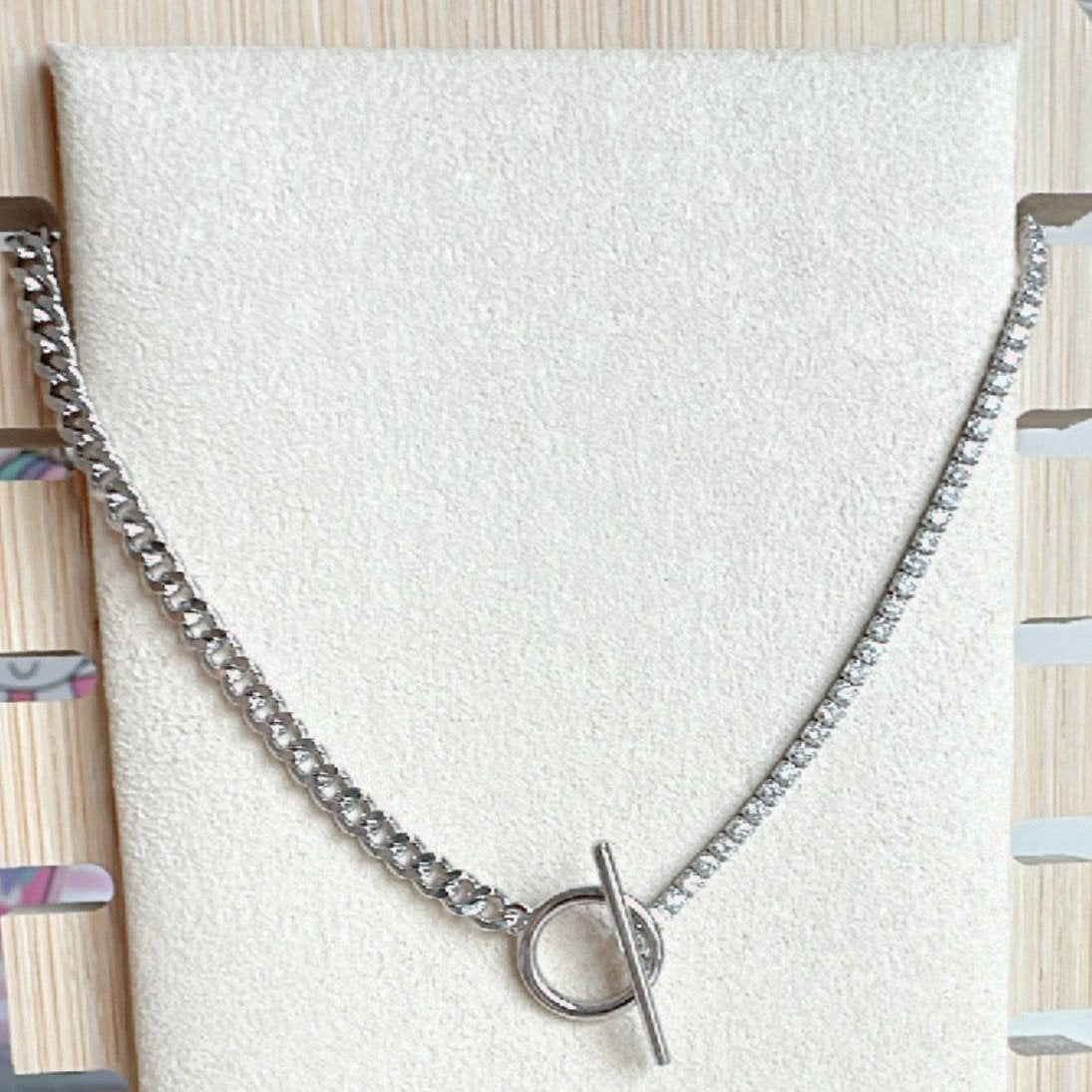 ps113 Collar Mitad Cadena Mitad TENNIS