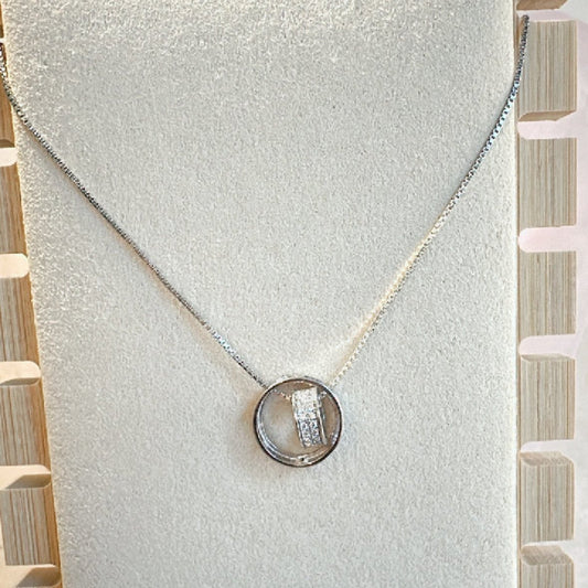 ps084 - cadena + dije plata 925 círculos anidados