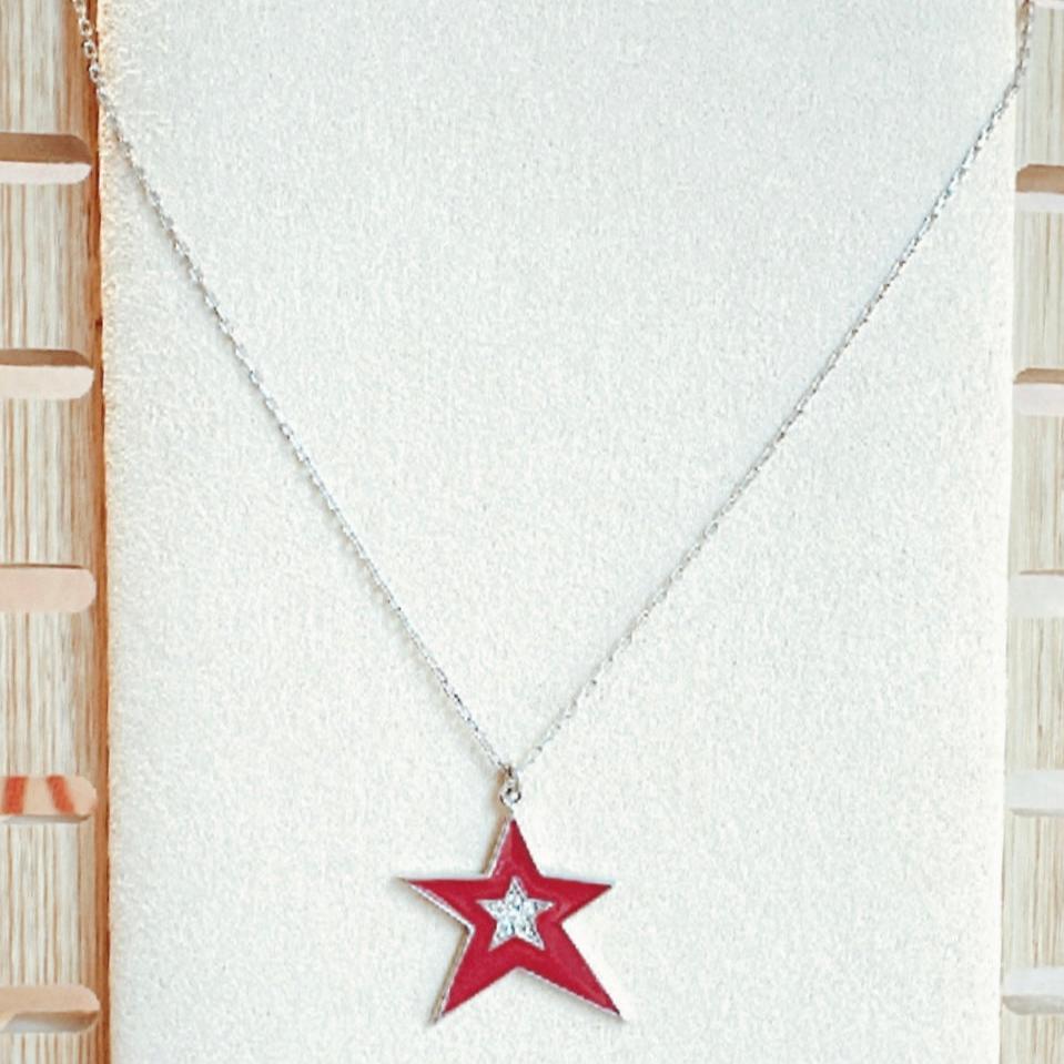 ps125 cadena con estrella rosa