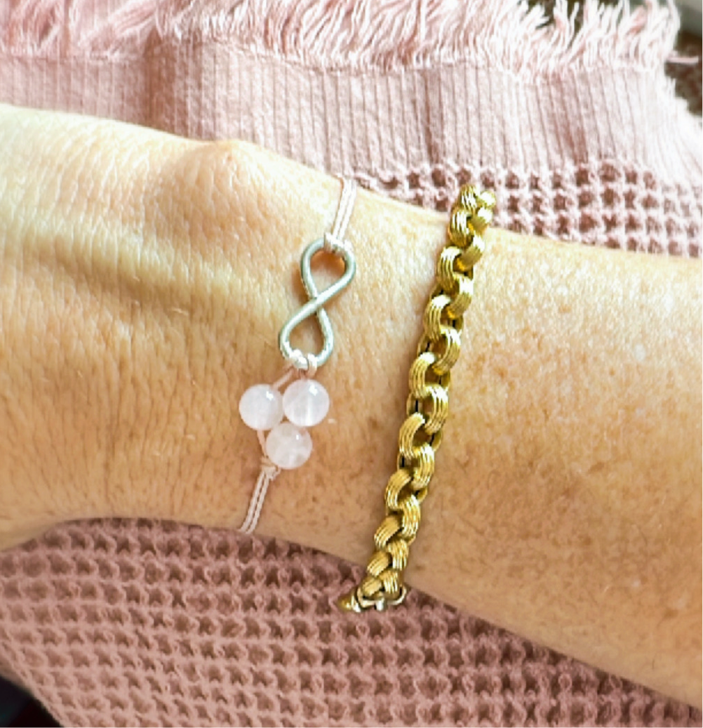 Pulsera 3 nietas 💜 cuarzo y plata 925