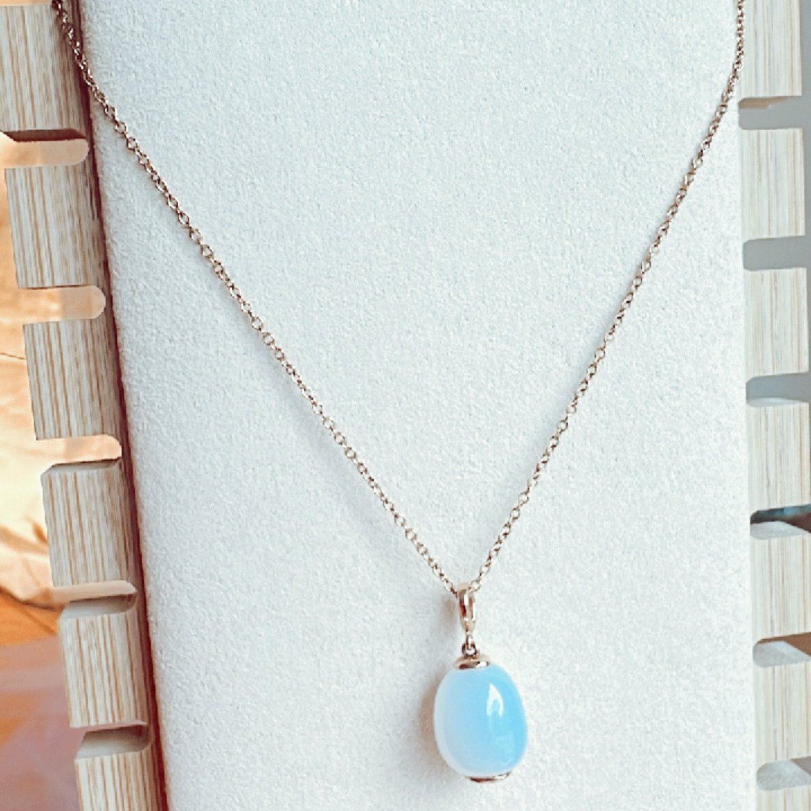 os102 Cadena oro18k con dije piedra luna