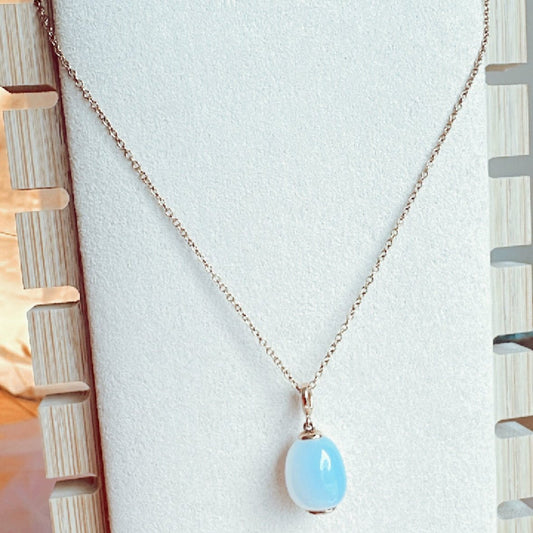 os102 Cadena oro18k con dije piedra luna