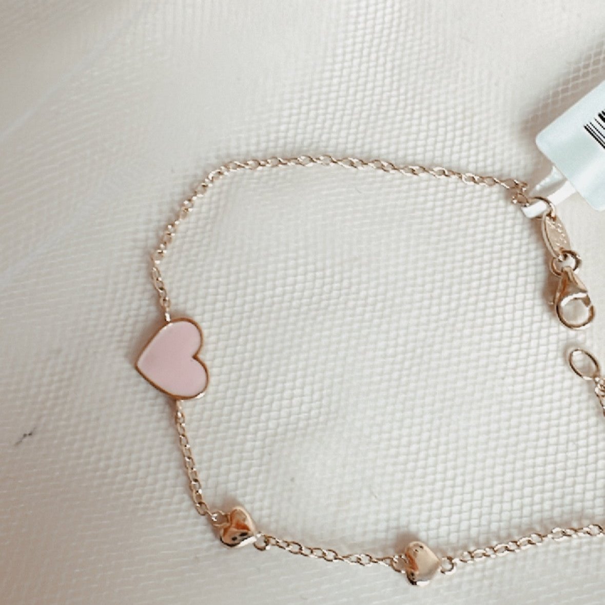 ob100 Pulsera oro 18k: corazón rosa