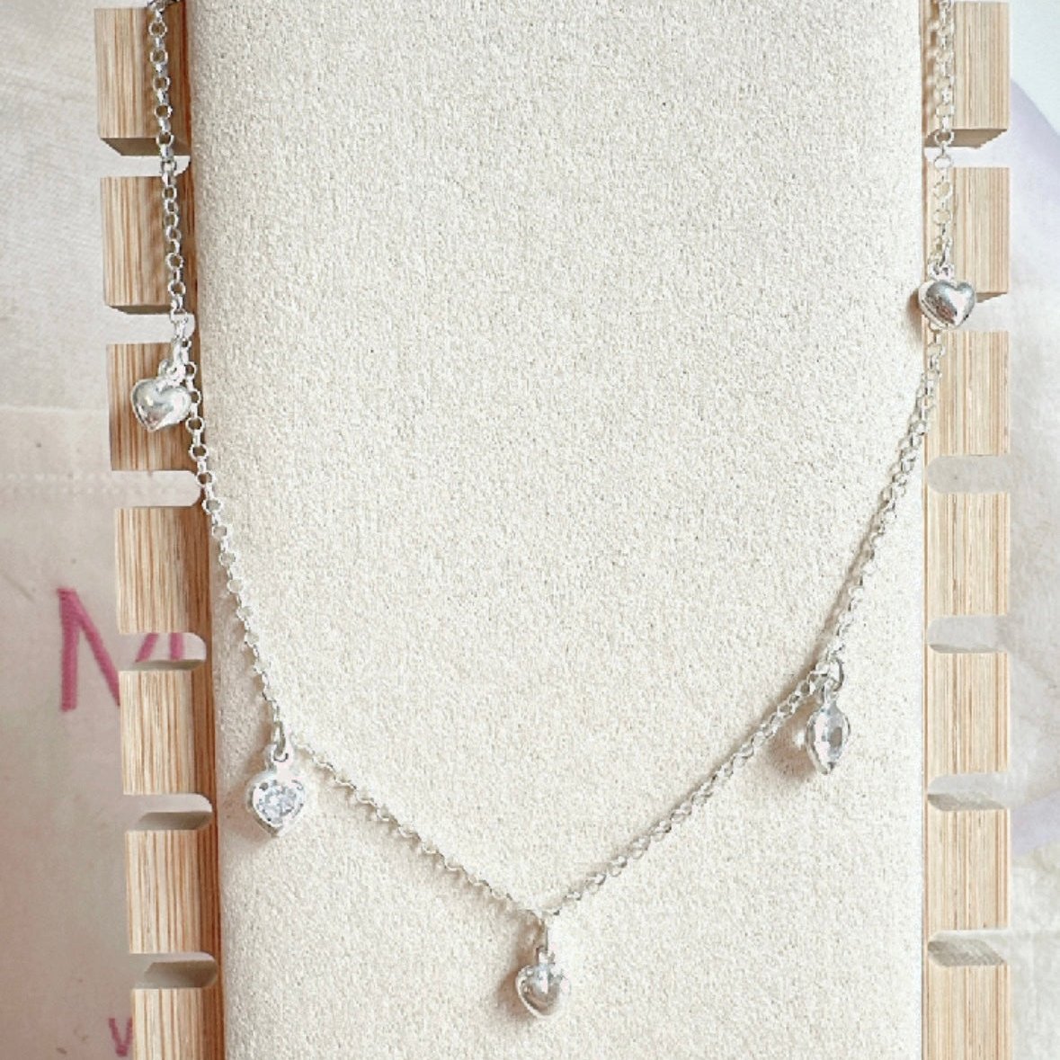 PS096 - Cadena plata 925 con corazones