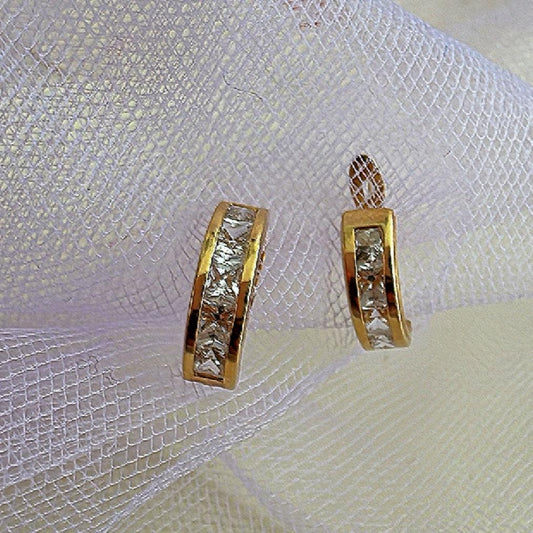 Caravanas aro oro 18k y circonias