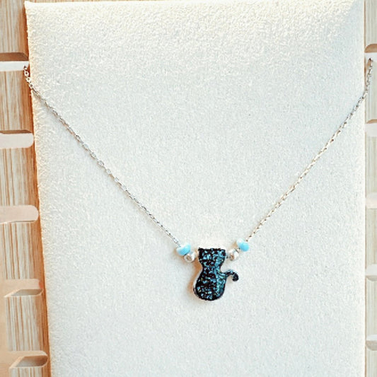 ps116 cadena + dije gatito negro