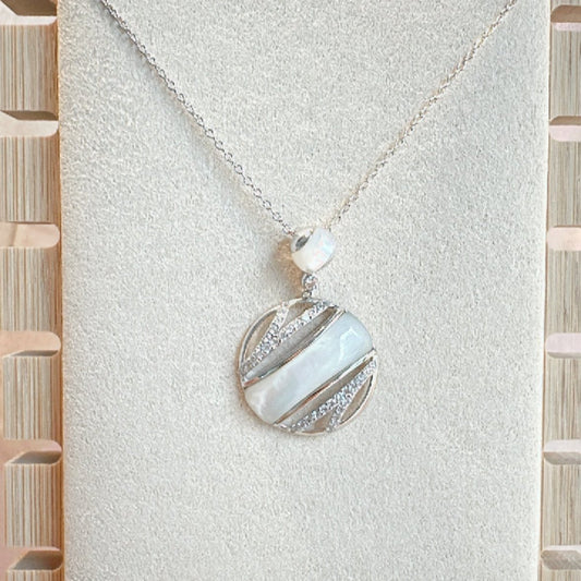 ps081 - Cadena plata 925 + dije nácar