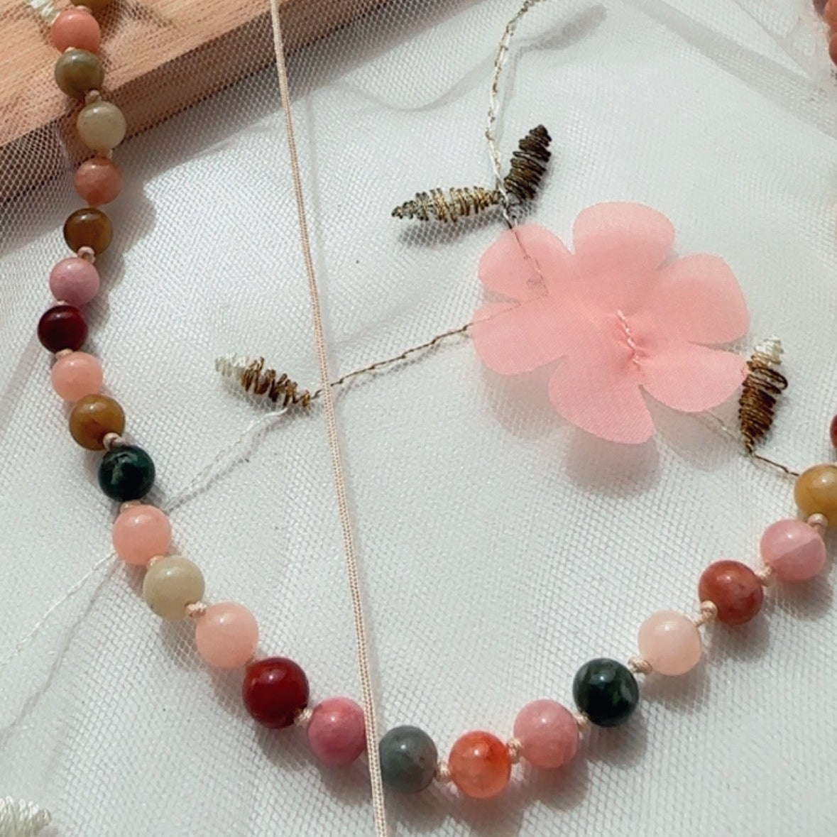 Collar Piedras Naturales - Jade otoño