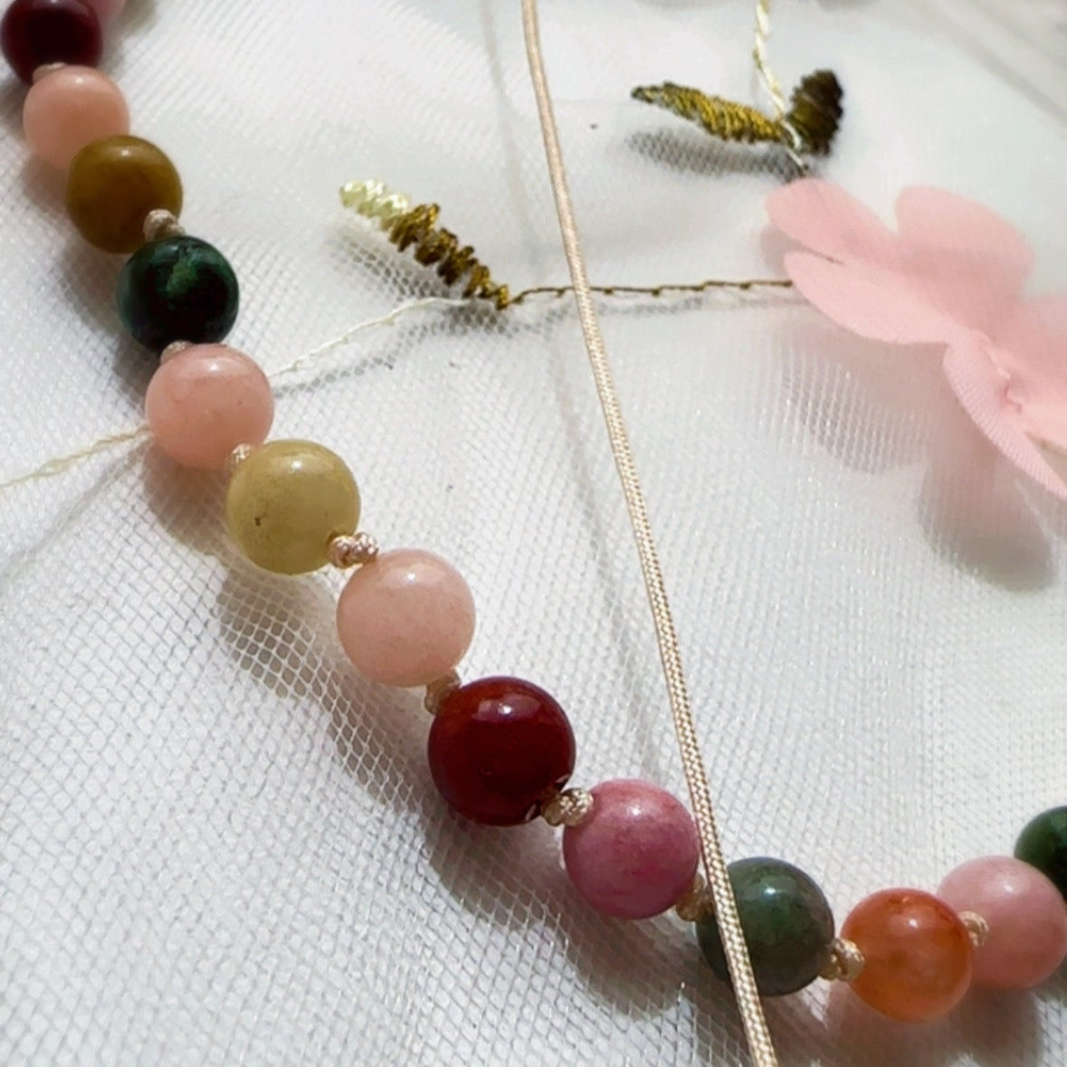 Collar Piedras Naturales - Jade otoño