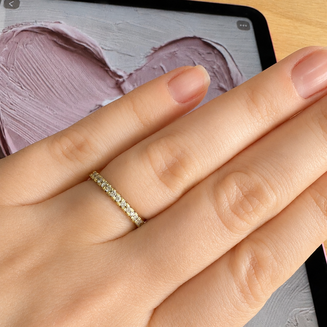Anillo sinfin oro 18k y brillantes
