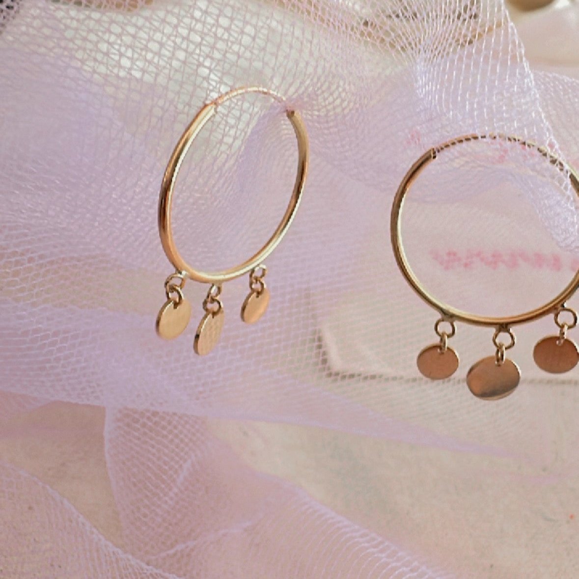 oe115 Caravanas aro oro rosa 18k