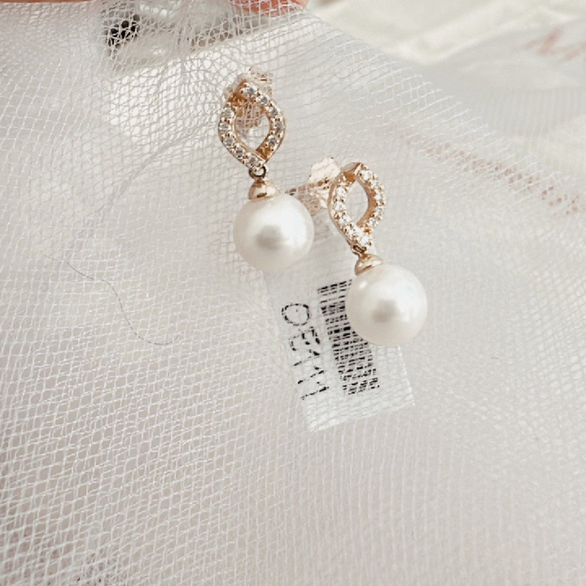 oe111 Caravanas oro 18k y perlas