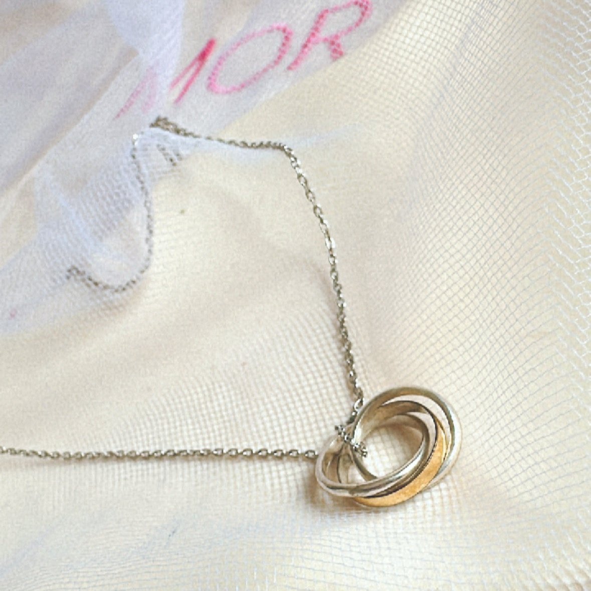 Cadena y dije trío en plata 925 y oro double