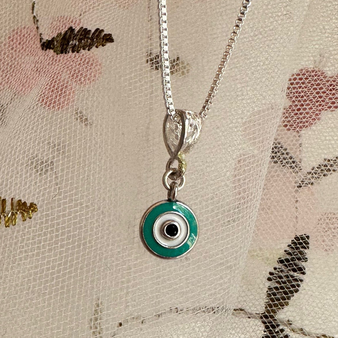 Cadena veneciana + dije ojito turco – Plata 925