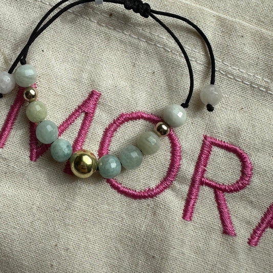 Pulsera oro 18k y piedras verdes