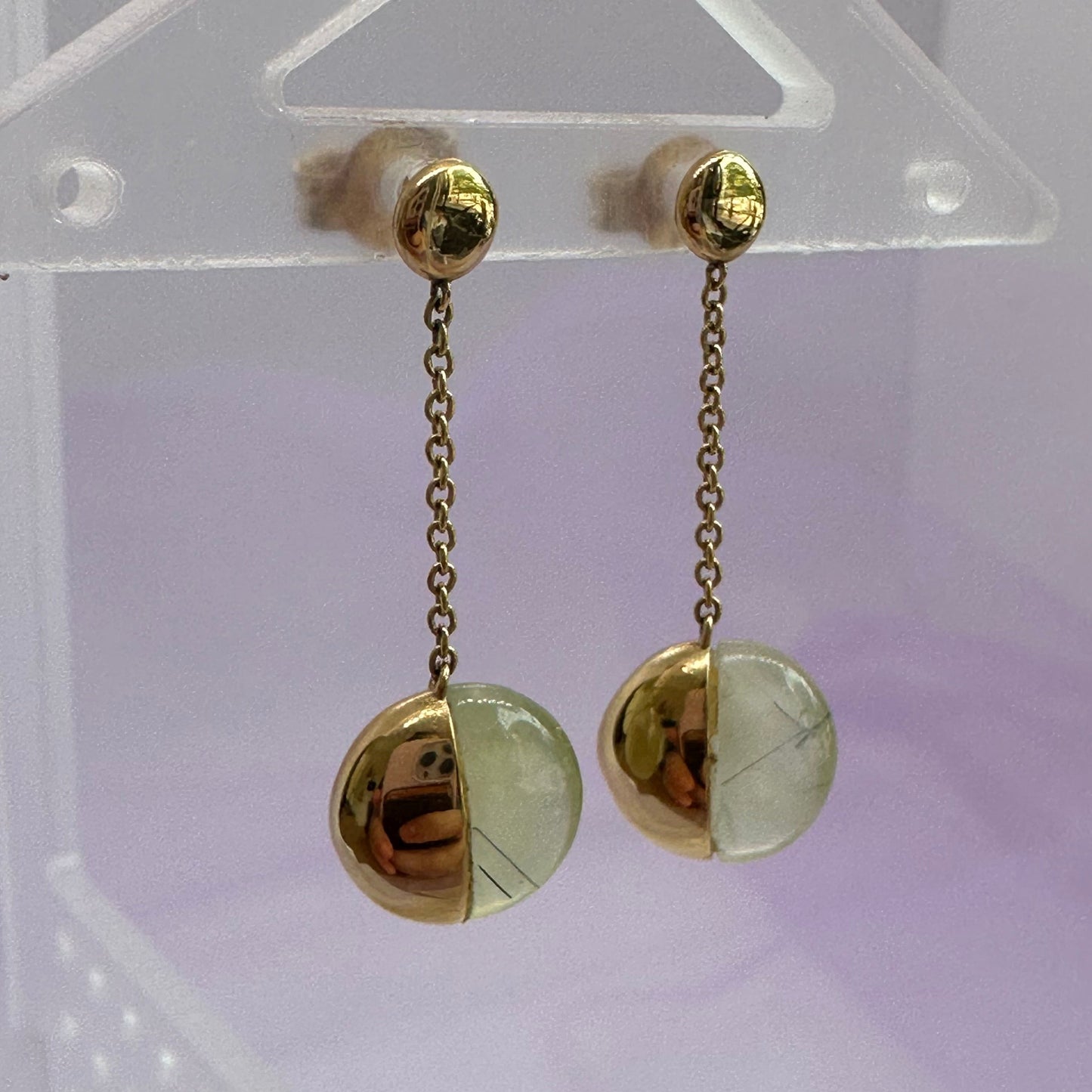 Caravanas oro 18k y piedra natural