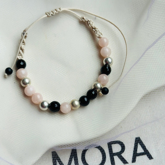 Pulsera ónix, jade y plata 925