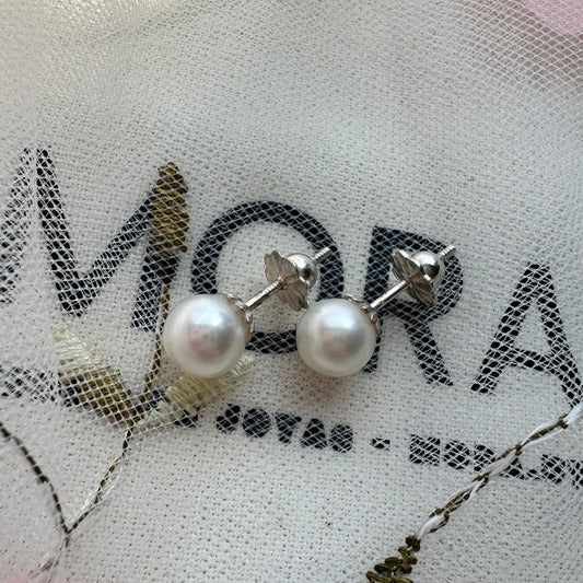 Caravanas perlas cultivo 7mm plata 925
