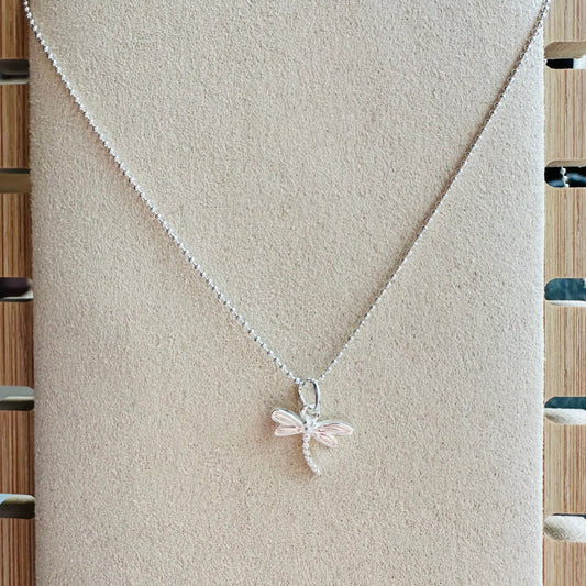 Conjunto cadena y dije libélula plata 925
