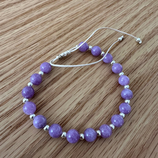 Pulsera hilo plata 925 y amatista