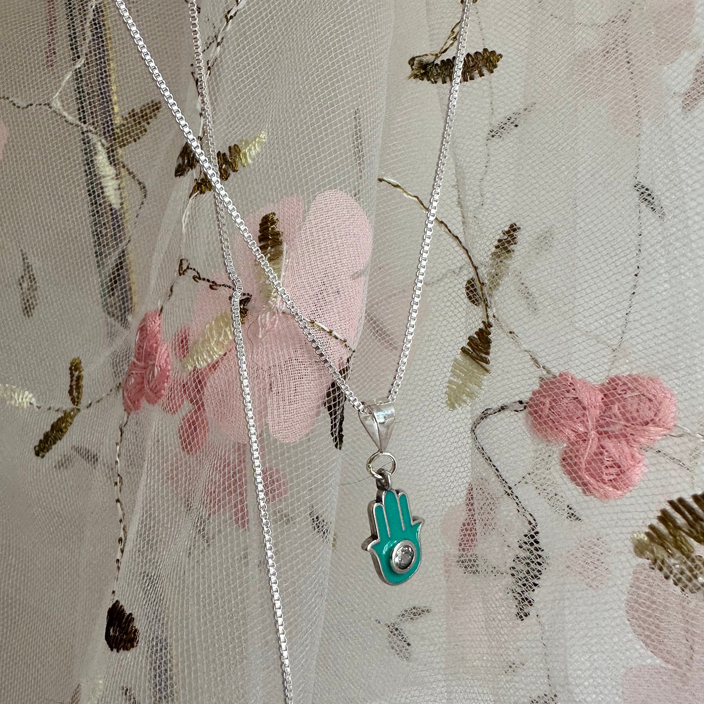 Cadena veneciana + dije mano Hamsa – Plata 925