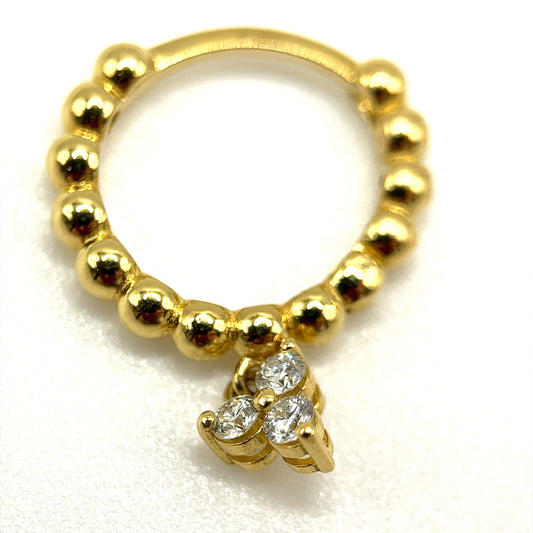 Aros caravana oro 18 kt y 3 brillantes