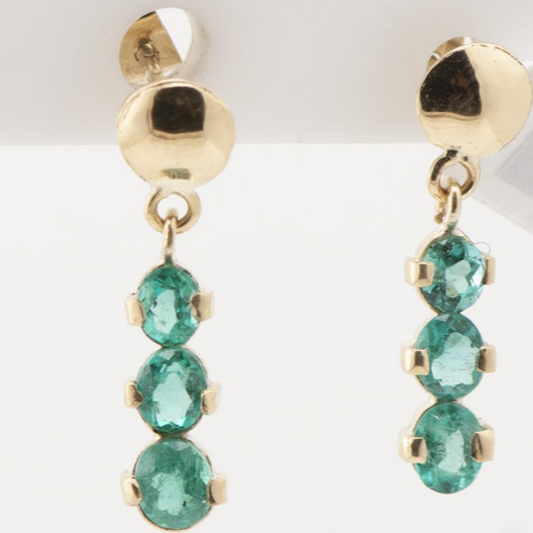 Caravanas Oro 18k y esmeraldas 90pt