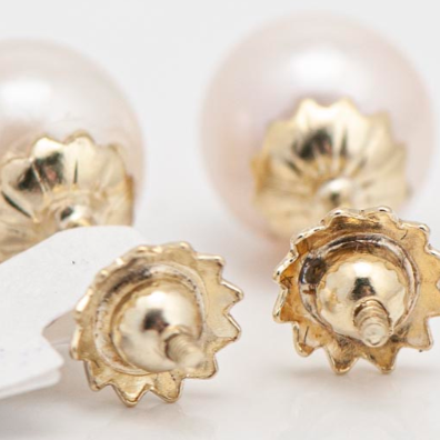 Caravanas perlas cultivo 7 3/4 mm oro 18k