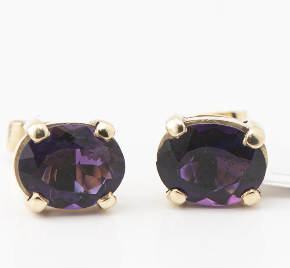 Caravanas tornillo oro 18K con amatistas